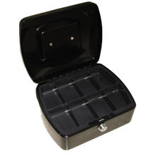 Factory high quality steel money storage 8 inch cash box with 8 compartments cash tray